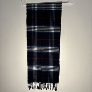 Cashmink Scarf Womens 58”x11 “Black Red Plaid Fringe Rectangle Wrap Acrylic